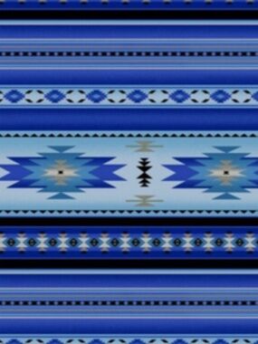 Elizabeth Studio - Bright Blue Native American Tucson Quilt Fabric